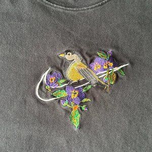 Birds Nike Tee Black Embroidered